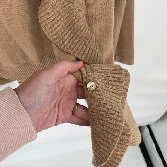 St. John Tan Ruffled Cardigan - Picture 7 of 7